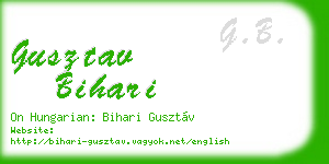 gusztav bihari business card